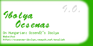 ibolya ocsenas business card